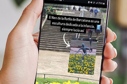 Móvil con imagen estatua desaparecida